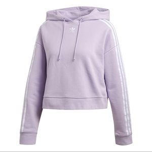 Adidas purple cropped hoodie